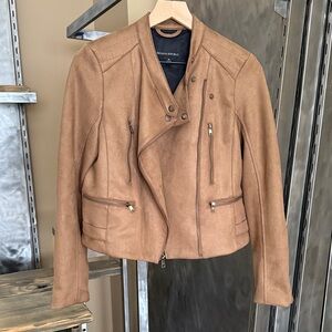 Banana Republic Women's Tan Faux Leather Moto Jacket